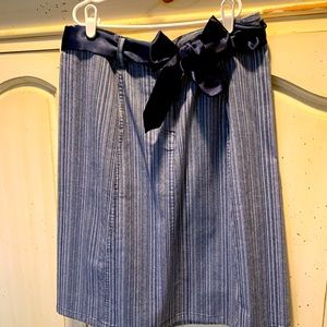 Christopher & Banks blue striped denim skirt